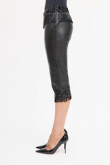 Dolce & Gabbana Leather Embellished Capri Pant