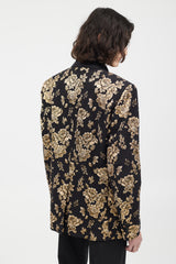 Dolce & Gabbana Black & Gold Floral Brocade Blazer