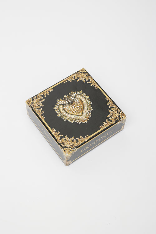 Dolce & Gabbana Black & Gold Devotion Heart & Pearl Belt