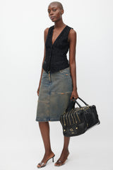 Dolce & Gabbana Black & Gold Leather Lily Bag