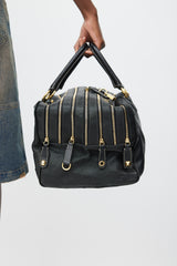 Dolce & Gabbana Black & Gold Leather Lily Bag