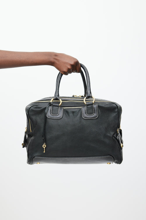 Dolce & Gabbana Black & Gold Leather Lily Bag