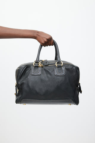 Dolce & Gabbana Black & Gold Leather Lily Bag
