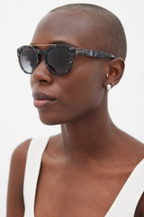 Dolce & Gabbana Black & Gold Marbled Round DG4274 Sunglasses
