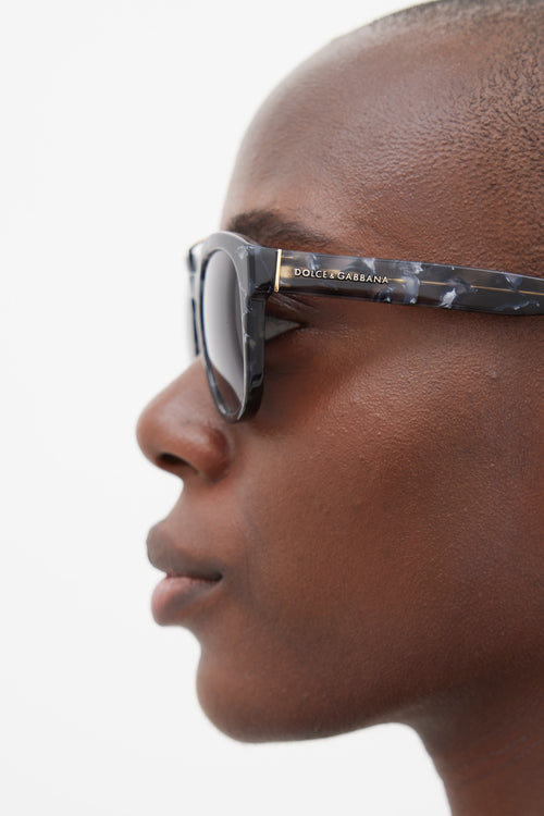 Dolce & Gabbana Black & Gold Marbled Round DG4274 Sunglasses
