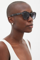 Dolce & Gabbana Black & Gold Marbled Round DG4274 Sunglasses