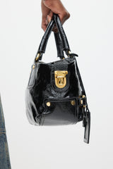 Dolce & Gabbana Black & Gold Patent Leather Bag