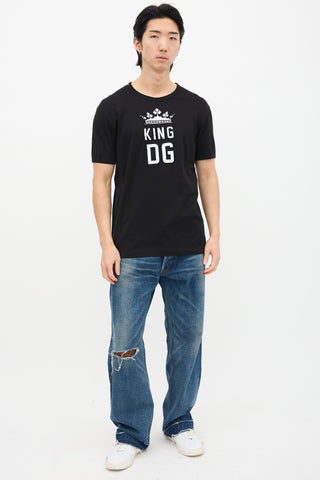 Dolce & Gabbana Black King DG Patch T-Shirt