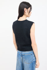Dolce & Gabbana Black Knit V-Neck Vest