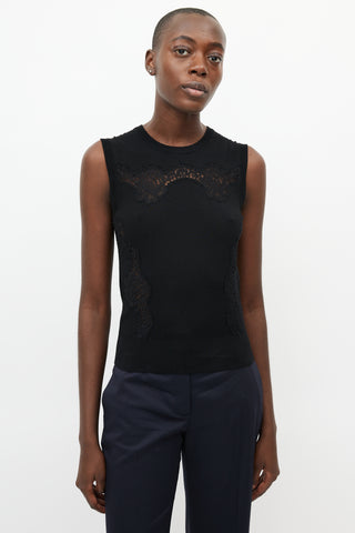 Dolce & Gabbana Black Lace Knit Tank