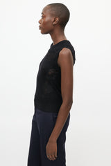 Dolce & Gabbana Black Lace Knit Tank