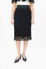 Dolce & Gabbana Black Lace Overlay Skirt
