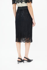 Dolce & Gabbana Black Lace Overlay Skirt