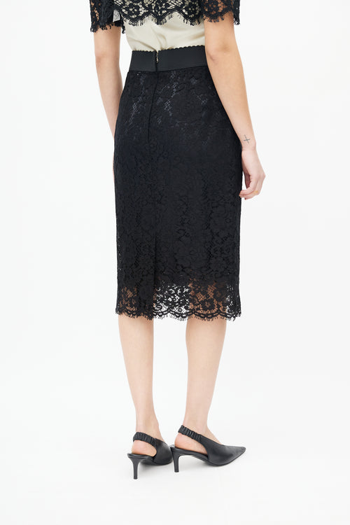 Dolce & Gabbana Black Lace Overlay Skirt