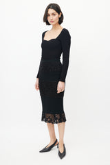 Dolce & Gabbana Black Lace Tiered Skirt