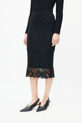 Dolce & Gabbana Black Lace Tiered Skirt