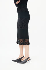 Dolce & Gabbana Black Lace Tiered Skirt