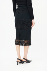 Dolce & Gabbana Black Lace Tiered Skirt