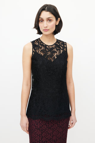 Dolce & Gabbana Black Lace Top
