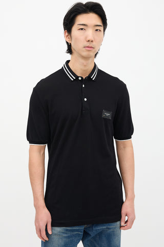 Dolce & Gabbana Black Logo Tab Polo