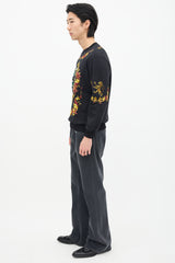 Dolce & Gabbana Black & Multi Armour Graphic Crewneck