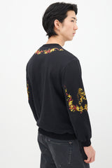 Dolce & Gabbana Black & Multi Armour Graphic Crewneck