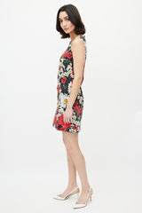 Dolce & Gabbana Black & Multi Floral Brocade Dress