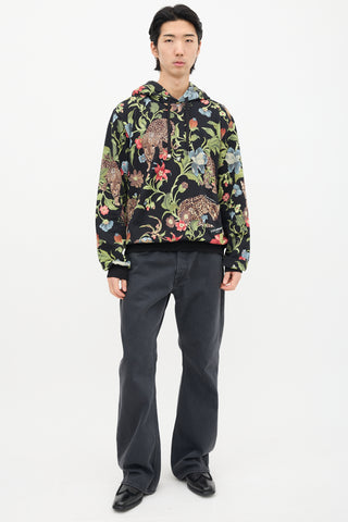 Dolce & Gabbana Black & Multi Floral Graphic Hoodie