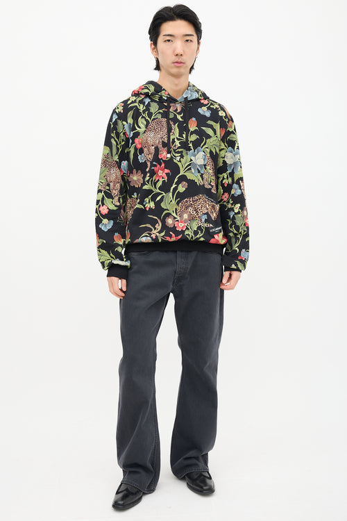Dolce & Gabbana Black & Multi Floral Graphic Hoodie