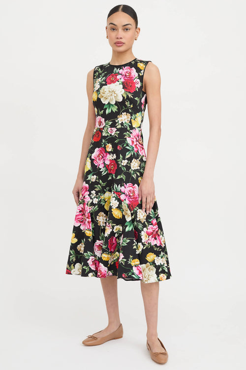 Dolce & Gabbana Floral Pleated Dress