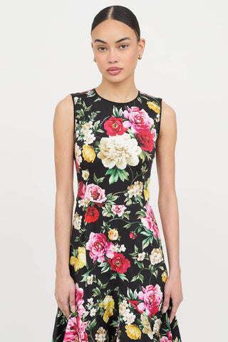 Dolce & Gabbana Floral Pleated Dress