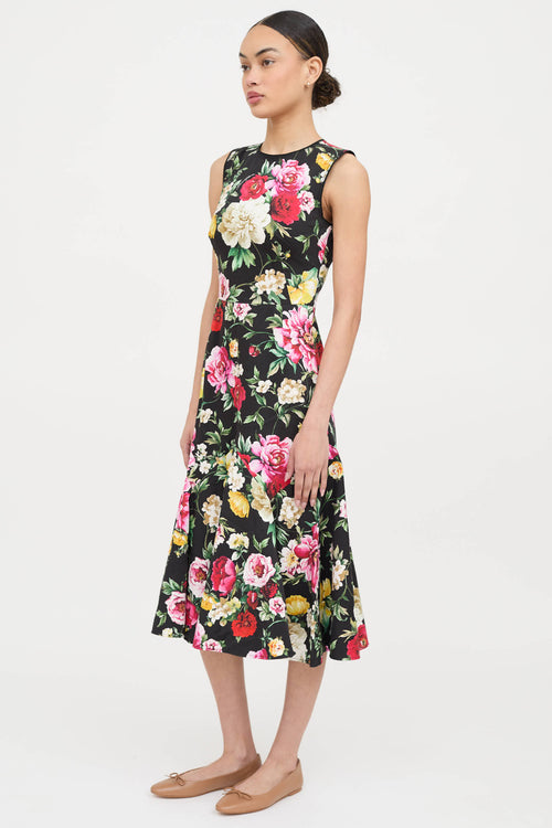 Dolce & Gabbana Floral Pleated Dress