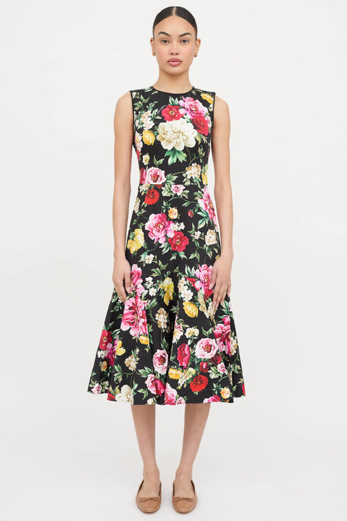 Dolce & Gabbana Floral Pleated Dress