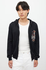 Dolce & Gabbana Black & Multicolour Cowboy Embroidered Hoodie