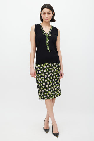 Dolce & Gabbana Black & Multicolour Floral Co-Ord Set