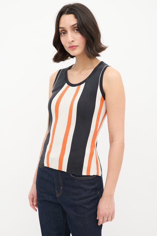 Dolce & Gabbana Black & Multicolour Striped Tank Top