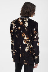 Dolce & Gabbana Black & Multicolour Velour Floral Blazer