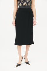 Dolce & Gabbana Black Pencil Midi Skirt