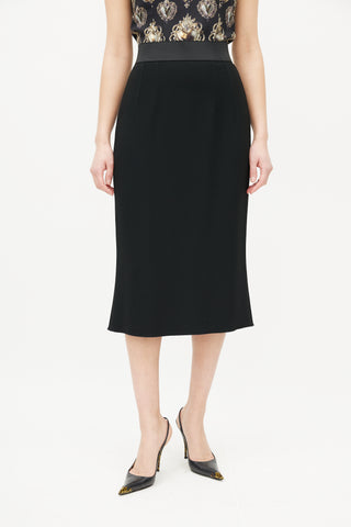 Dolce & Gabbana Black Pencil Midi Skirt