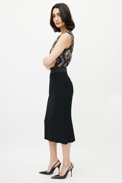 Dolce & Gabbana Black Pencil Midi Skirt