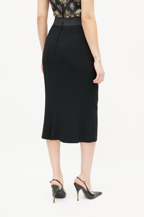 Dolce & Gabbana Black Pencil Midi Skirt