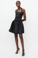Dolce & Gabbana Black Pleat Layered Mini Skirt