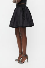 Dolce & Gabbana Black Pleat Layered Mini Skirt