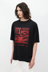 Dolce & Gabbana Black & Red Eyes Talk Logo T-Shirt