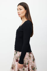 Dolce & Gabbana Black Ribbed Cardigan