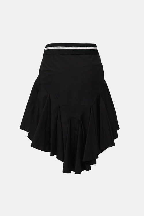 Pleated High Low Skirt