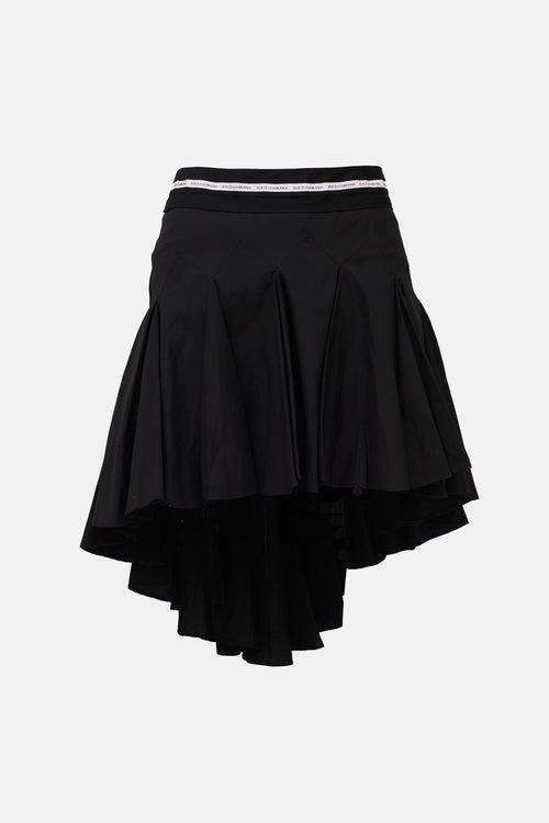 Pleated High Low Skirt