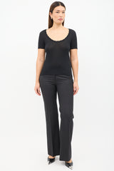 Dolce & Gabbana Black Semi Sheer Scoop T-Shirt