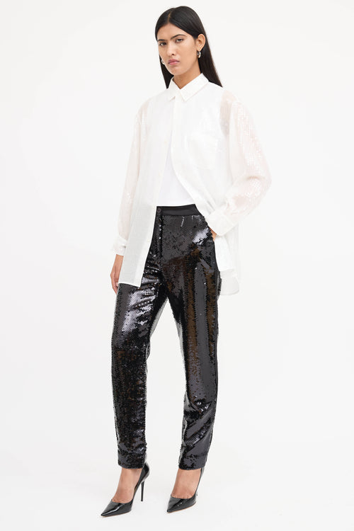  Dolce & Gabbana black sequin pant 
