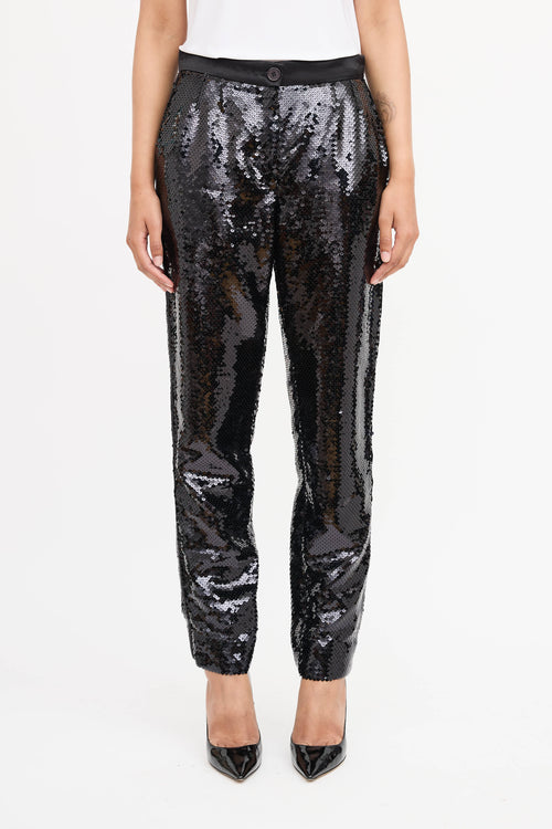  Dolce & Gabbana black sequin pant 
